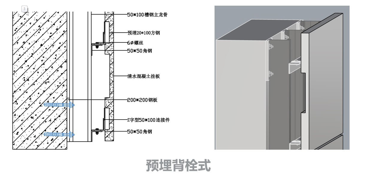 清水混凝土掛板安裝方法